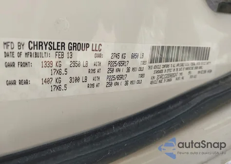 2013 Chrysler Town & Country Touring-L from USA, damaged, VIN 2C4RC1CG9DR695247